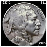 1937-D 3 Leg Buffalo Nickel HIGH GRADE