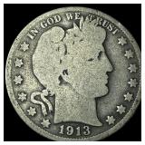 1913 Silver Barber Half Dollar NICELY  CIRCULATED