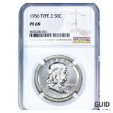 1956 Franklin Half Dollar NGC PF69 Type 2