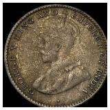 1925 Ceylon Silver 10 Cents