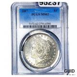 1887 Morgan Silver Dollar PCGS MS62