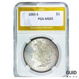 1885-S Morgan Silver Dollar PGA MS65