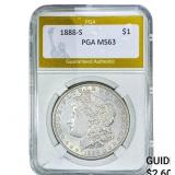 1888-S Morgan Silver Dollar PGA MS63