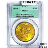 1904 $20 Gold Double Eagle PCGS MS63