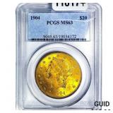 1904 $20 Gold Double Eagle PCGS MS63