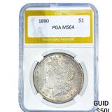 1890 Morgan Silver Dollar PGA MS64