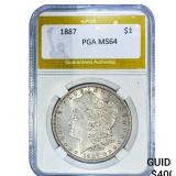 1887 Morgan Silver Dollar PGA MS64