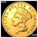 1878 $3 Gold Piece UNCIRCULATED