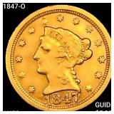 1847-O $2.50 Gold Quarter Eagle CLOSELY UNC