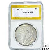 1921-S Morgan Silver Dollar PGA MS65