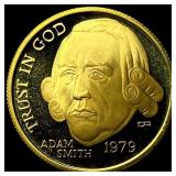 1979 Adam Smith 1/10oz Gold Medal CHOICE  PROOF