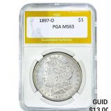 1897-O Morgan Silver Dollar PGA MS63