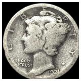 1921 Silver Mercury Dime NICELY CIRCULATED