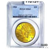 1904 $20 Gold Double Eagle PCGS MS63