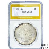 1921-D Morgan Silver Dollar PGA MS64
