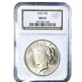1923 Silver Peace Dollar NGC MS63