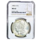 1903-O Morgan Silver Dollar NGC MS62
