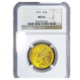 1911 $10 Gold Eagle NGC MS62