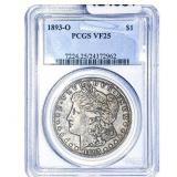 1893-O Morgan Silver Dollar PCGS VF25