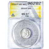 2014 Roosevelt Dime ANACS MS67 FSB