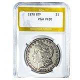 1878 8TF Morgan Silver Dollar PGA VF30