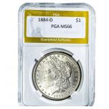1884-O Morgan Silver Dollar PGA MS66