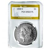1900-S Morgan Silver Dollar PGA MS63 PL