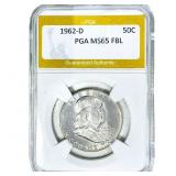 1962-D Franklin Half Dollar PGA MS65 FBL