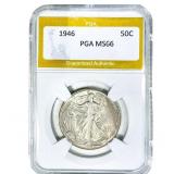 1946 Walking Liberty Half Dollar PGA MS66