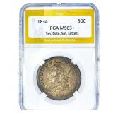 1834 Capped Bust Half Dollar PGA MS63+