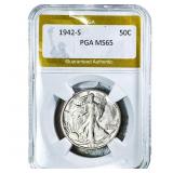 1942-S Walking Liberty Half Dollar PGA MS65
