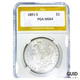 1881-S Morgan Silver Dollar PGA MS64