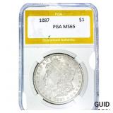 1887 Morgan Silver Dollar PGA MS65