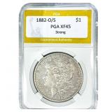 1882-O/S Morgan Silver Dollar PGA XF45 Strong