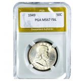 1949 Franklin Half Dollar PGA MS67 FBL