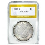 1889-S Morgan Silver Dollar PGA MS63