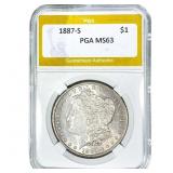 1887-S Morgan Silver Dollar PGA MS63