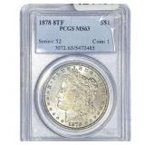 1878 8TF Morgan Silver Dollar PCGS MS63