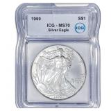 1999 Silver Eagle ICG MS70