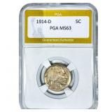 1914-D Buffalo Nickel PGA MS63