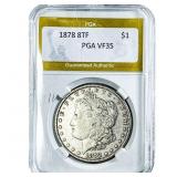 1878 8TF Morgan Silver Dollar PGA VF35