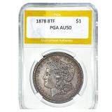 1878 8TF Morgan Silver Dollar PGA AU50