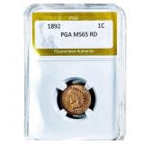 1892 Indian Head Cent PGA MS65 RD