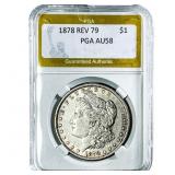 1878 Morgan Silver Dollar PGA AU58