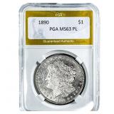 1890 Morgan Silver Dollar PGA MS63 PL