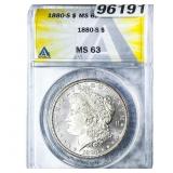 1880-S Morgan Silver Dollar ANACS MS63