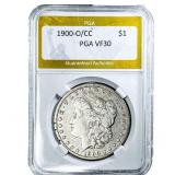 1900-O/CC Morgan Silver Dollar PGA VF30