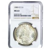 1880-CC Morgan Silver Dollar NGC MS63