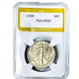 1938 Walking Liberty Half Dollar PGA MS65