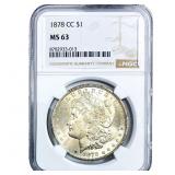 1878-CC Morgan Silver Dollar NGC MS63
